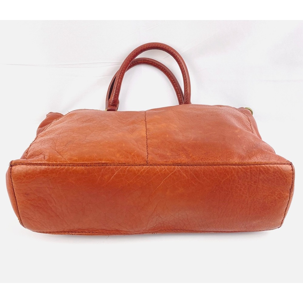 American Leather Co British Tan Brown Tote Lg Leather Shoulder Bag Purse Satchel - Picture 6 of 9